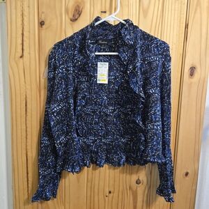 Women's Blue Patterned Blazer